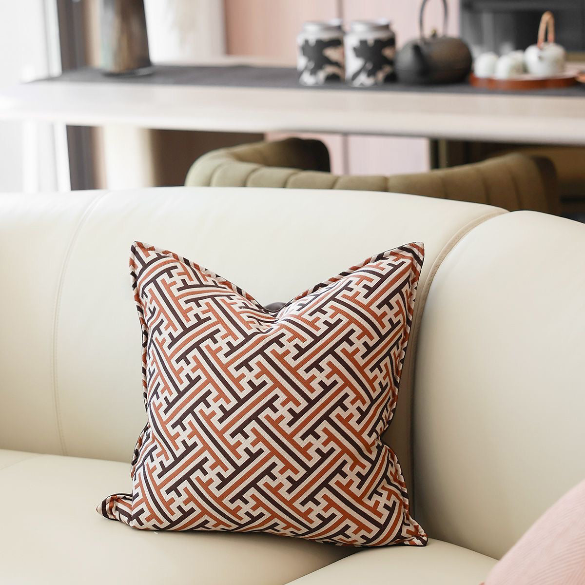 Dédale Pillow Cover — Terracotta