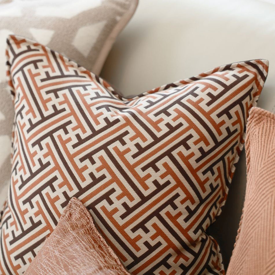 Dédale Pillow Cover — Terracotta